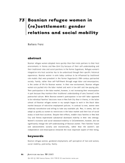 73 Bosnian refugee women in (re)settlement: gender relations and