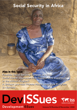 Social Security in Africa - International Institute of Social Studies