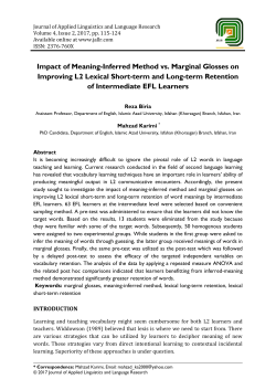 Impact of Meaning-Inferred Method vs. Marginal Glosses on