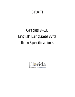 Grades 9-10 ELA Test Item Specifications
