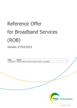 Reference Offer for Broadband Services