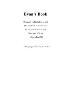 Evan`s Book - U3A Batemans Bay