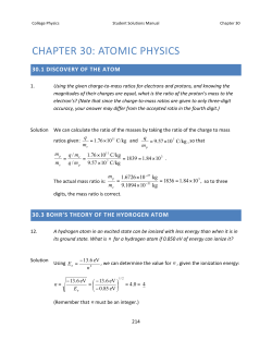 chapter 30: atomic physics