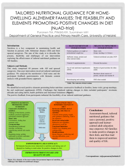 Nutrient intake of home dwelling Alzheimer patients and