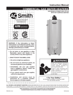 coMMercIal Gas water heaters