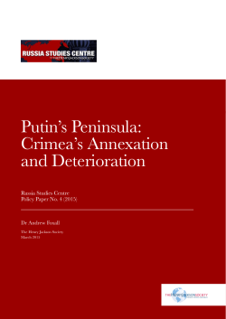 Putin`s Peninsula: Crimea`s Annexation and
