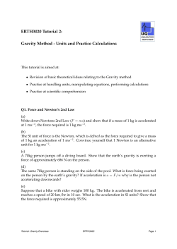 ERTH3020 Tutorial 2: Gravity Method