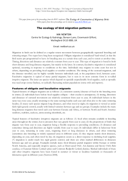 The ecology of bird migration patterns