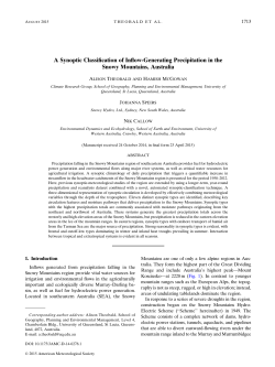 A Synoptic Classification of Inflow-Generating