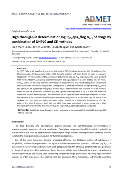 High throughput determination log Po/w/pKa/log Do/w of drugs by
