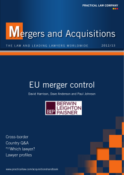 EU merger control - Berwin Leighton Paisner