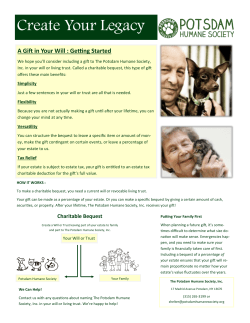 Leave a legacy in your will