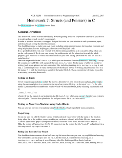 Homework 7: Structs (and Pointers) in C