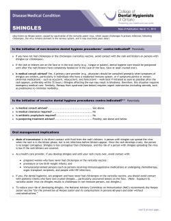 CDHO Factsheet Shingles (Herpes Zoster)