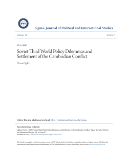 Soviet Third World Policy Dilemmas and Settlement of the