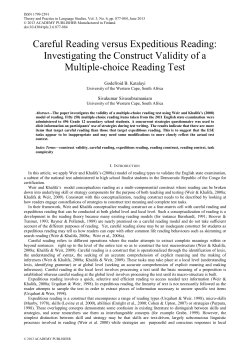 Careful Reading versus Expeditious Reading: Investigating the
