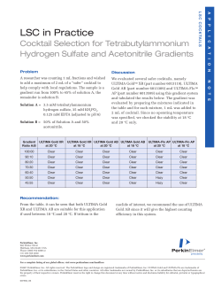 Cocktail Selection for Tetrabutylammonium Hydrogen Sulfate and
