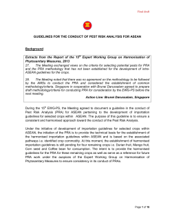 GUIDELINES FOR THE CONDUCT OF PEST RISK
