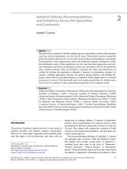 Sedation Policies, Recommendations, and Guidelines Across the