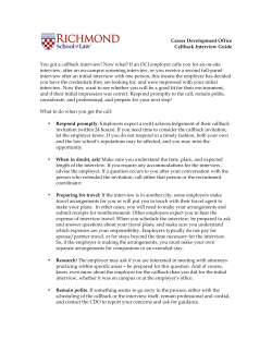 Callback Guide - University of Richmond School of Law