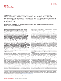 CAS9 transcriptional activators for target specificity screening and