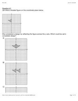 Question #1 Jan drew a shaded figure on the coordinate plane