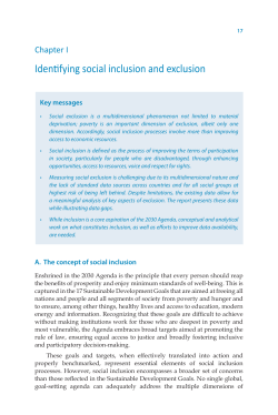 Chapter I: Identifying social inclusion and exclusion