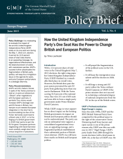 How the United Kingdom Independence Party`s One Seat Has the