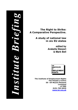 The Right to Strike: A Comparative Perspective. A study of national