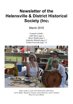 March 2016 - Helensville Museum