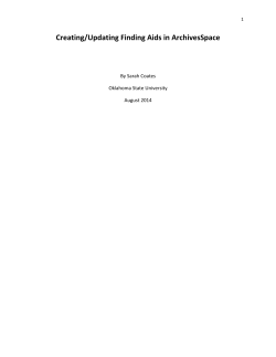 Creating/Updating Finding Aids in ArchivesSpace