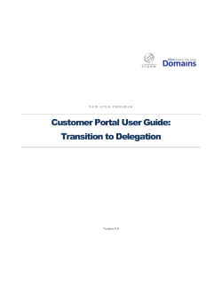 Customer Portal User Guide Transition To Delegation