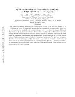 QCD Factorization for Deep-Inelastic Scattering At Large Bjorken