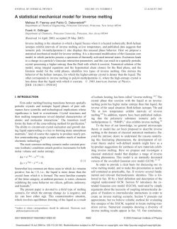 A statistical mechanical model for inverse melting