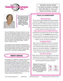 Book Abigail for an Event  - Sweetspot Strategies, Inc. focuses