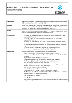 Terms of Reference - University of Canberra