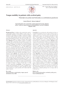 Tongue mobility in patients with cerebral palsy