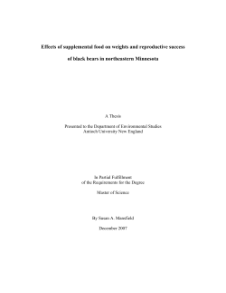 Effects of supplemental food on weights and reproductive success of