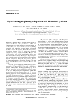 Alpha-1 antitrypsin phenotypes in patients with Klinefelter`s syndrome