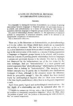 A NOTE ON STATISTICAL METHODS IN