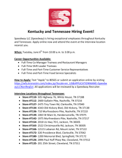 Kentucky and Tennessee Hiring Event!