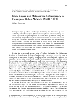 Islam, Empire and Makassarese historiography in