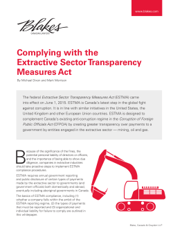 Complying with the Extractive Sector Transparency Measures Act