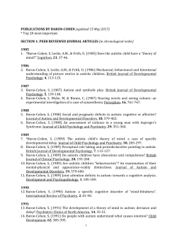 Publication list - Autism Research Centre