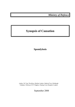 Spondylosis - Veterans UK