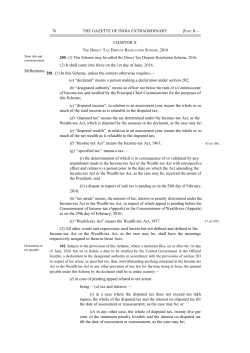 Finance Act 2016 - Income Tax Department