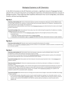 Biological Systems in AP Chemistry