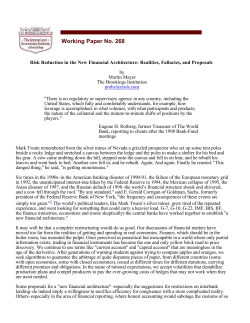Risk Reduction in the New Financial - frank-oertel