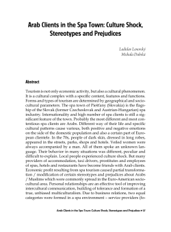 Arab Clients in the Spa Town: Culture Shock, Stereotypes and