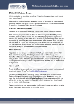 Official ABN WhatsApp Groups. ABN is excited to